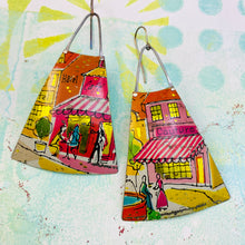 Load image into Gallery viewer, Paris Cafe &amp; Coutour Long Fans Tin Earrings