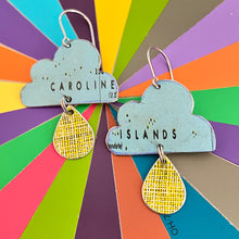 Load image into Gallery viewer, Caroline Islands Rain Clouds Zero Waste Tin Earrings
