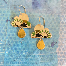 Load image into Gallery viewer, Cream and Gold Rain Clouds Zero Waste Tin Earrings