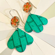 Load image into Gallery viewer, Pink Flowers & Turquoise Trefoil Earrings