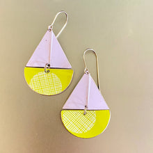 Load image into Gallery viewer, Neon Green & White Sailboat Earrings