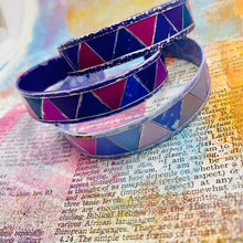 Load image into Gallery viewer, Pale Lilac Triangles Tesserae Tin Cuff