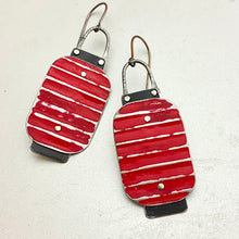 Load image into Gallery viewer, Red Japanese Lantern Tin Earrings