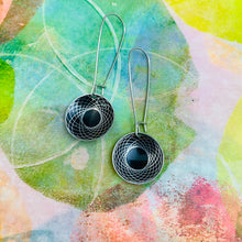 Load image into Gallery viewer, Spirograph on Black Medium Basin Earrings