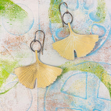 Load image into Gallery viewer, Larger Ginkgo Leaves Tin Earrings  |  Various Colors