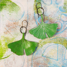 Load image into Gallery viewer, Larger Ginkgo Leaves Tin Earrings  |  Various Colors