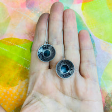 Load image into Gallery viewer, Spirograph on Black Medium Basin Earrings