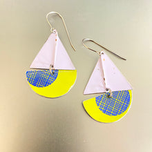Load image into Gallery viewer, Neon Green & Navy Sailboat Earrings