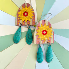 Load image into Gallery viewer, Mixed Vintage Pink, Gold & Turquoise Tin Earrings