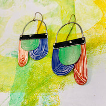 Load image into Gallery viewer, Bright Etched Arches Tin Earrings