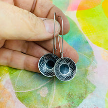 Load image into Gallery viewer, Spirograph on Black Medium Basin Earrings