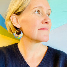 Load image into Gallery viewer, Canada Crescent Circles Tin Earrings