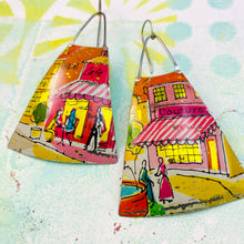 Load image into Gallery viewer, Paris Cafe &amp; Coutour Long Fans Tin Earrings