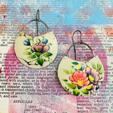 Beautiful Blossoms Circle Tin Earrings