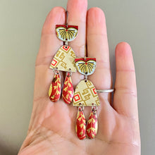 Load image into Gallery viewer, Mixed Vintage Reds Tin Earrings