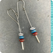 Load image into Gallery viewer, Scarlet, Sky & Snow Tiny Macarons Tin Earrings