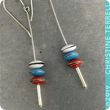 Load image into Gallery viewer, Scarlet, Sky & Snow Tiny Macarons Tin Earrings