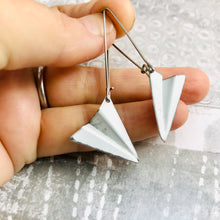 Load image into Gallery viewer, White Paper Airplanes Zero Waste Tin Earrings