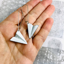 Load image into Gallery viewer, White Paper Airplanes Zero Waste Tin Earrings