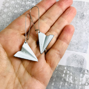 White Paper Airplanes Zero Waste Tin Earrings