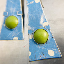 Load image into Gallery viewer, Sky Blue & Spring Green Domes Zero Waste Tin Earrings