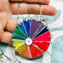 Load image into Gallery viewer, Round Rainbow Tin Color Wheel Necklace