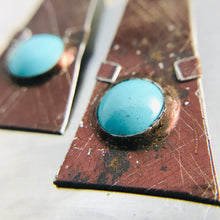 Load image into Gallery viewer, Chocolate & Aqua Domes Zero Waste Tin Earrings