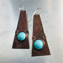 Load image into Gallery viewer, Chocolate & Aqua Domes Zero Waste Tin Earrings