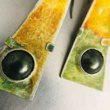 Load image into Gallery viewer, Rustic Orange and Green Zero Waste Tin Earrings