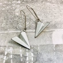 Load image into Gallery viewer, White Paper Airplanes Zero Waste Tin Earrings