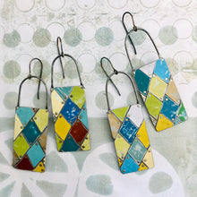 Load image into Gallery viewer, Le Cirque Harlequins Tesserae Arched Wire Tin Earrings