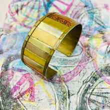 Load image into Gallery viewer, Golden Fenced Upcycled Tesserae Tin Cuff