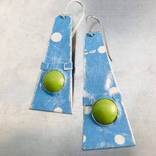 Load image into Gallery viewer, Sky Blue & Spring Green Domes Zero Waste Tin Earrings