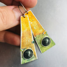 Load image into Gallery viewer, Rustic Orange and Green Zero Waste Tin Earrings