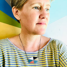 Load image into Gallery viewer, Tesserae Hexagon Upcycled Tin Necklace