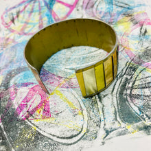 Load image into Gallery viewer, Golden Fenced Upcycled Tesserae Tin Cuff