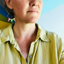 Load image into Gallery viewer, Tiny Pennant Swag Upcycled Tin Earrings