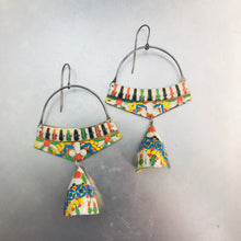 Load image into Gallery viewer, Vintage Mosaic Embossed Pattern Zero Waste Tin Earrings