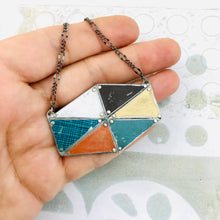 Load image into Gallery viewer, Tesserae Hexagon Upcycled Tin Necklace