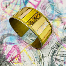 Load image into Gallery viewer, Golden Fenced Upcycled Tesserae Tin Cuff