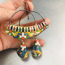 Load image into Gallery viewer, Vintage Mosaic Embossed Pattern Zero Waste Tin Earrings