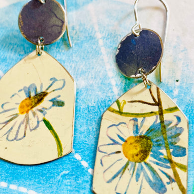 Happy Daisies Upcycled Tin Earrings