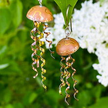 Load image into Gallery viewer, Peachy Metallics Jellyfish Tin Earrings