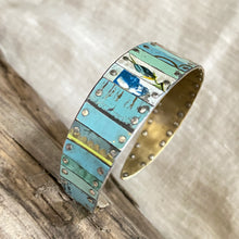 Load image into Gallery viewer, Mixed Turquoise Tesserae Tin Cuff