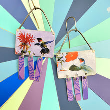 Load image into Gallery viewer, Hummingbird Chandelier Tin Earrings