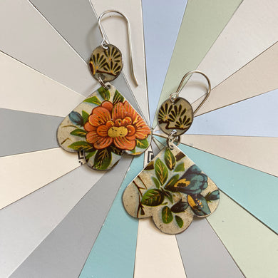 Big Vintage Blossoms Trefoil Earrings