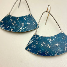 Load image into Gallery viewer, Denim Xs Wide Fan Tin Earrings