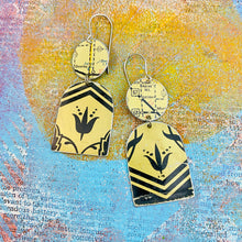 Load image into Gallery viewer, Golden Roadmap Upcycled Tin Earrings