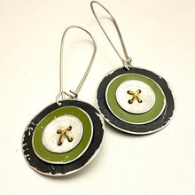 Load image into Gallery viewer, Wire Stitched X O Neutrals Tin Earrings