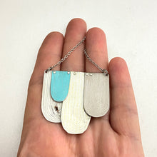 Load image into Gallery viewer, Etched Arches Whites with Blue Pop Tin Necklace